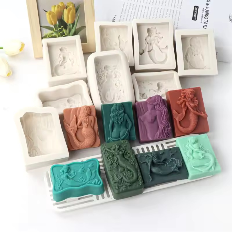 Candle Making Class - Dikdörtgen Okyanus Tarzı 3D Deniz Kızı